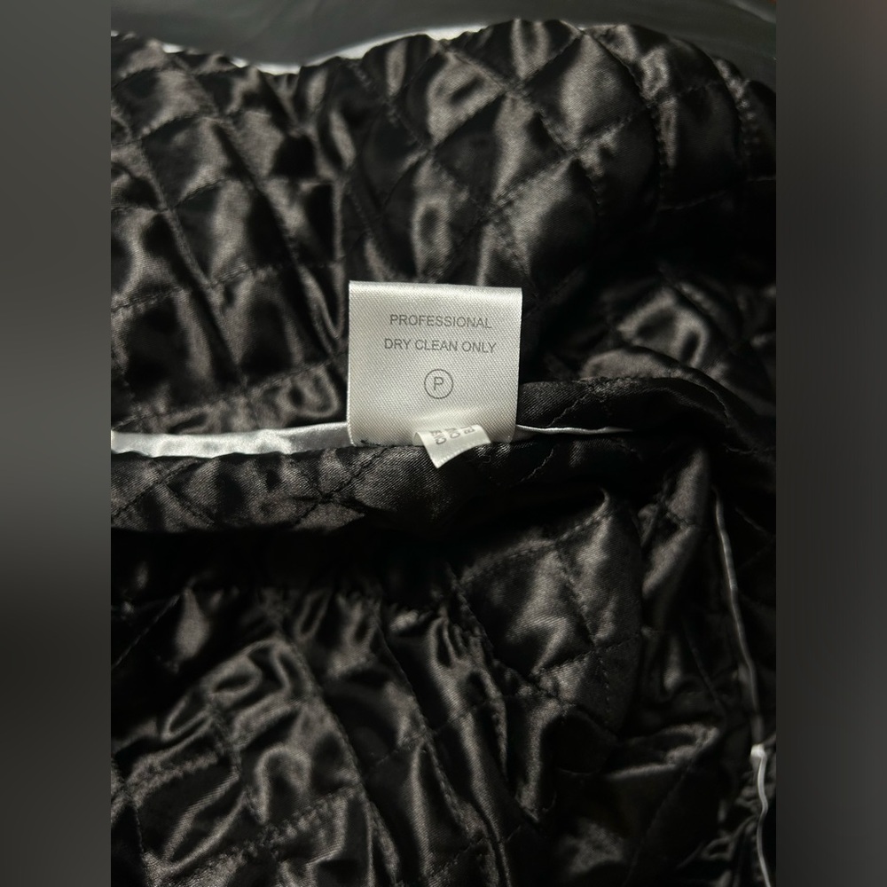 CALVIN KLEIN Black Faux Fur Zipper Coat with Buckle Detail, Size XL, NWOT - Picture 7 of 7